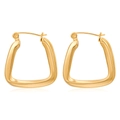 Pendientes geométricos minimalistas en forma de U para mujer en acero inoxidable dorado - Dorado