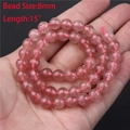 Pink translucent 8mm strawberry quartz round beads for DIY jewelry making 15 inch strand - 8mm Bead