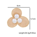 Golden flower petal brooch with textured metal and white imitation pearls, 6cm size - 12# Golden Petal Pearl