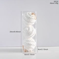 3PCS set of white foam Christmas balls with silver sequins and measurements in a clear box - White
