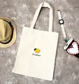 Weiße Canvas-Tasche mit gelbem Zitronen-Print und Freshlemon-Schriftzug für Damen - Zitrone Weiß