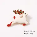 Broche navideño de reno blanco con brillantes rojos y acabado de aleación - Alce