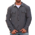 Chaqueta informal gris para hombre con textura de gofre y bolsillos dobles frontales - S / Gris