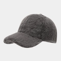 Gorra de béisbol de piel sintética gris oscuro con textura suave y diseño de invierno - Ajustable / Gris