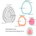 Three-piece Easter egg frame silicone mold with detailed dimensions for resin casting - 3-Piece Nested Easter Egg Frame Set
