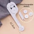 White plastic 12.3cm rolling cutter set with interchangeable wheels for pastry dough - Curved Wheel Cutting Tool