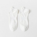 Classic white low-cut cotton socks with ribbed arch support for a comfortable athletic fit - Solid White