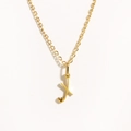 Elegant gold-plated stainless steel necklace featuring a heart-ended letter J pendant - Gold - Letter X