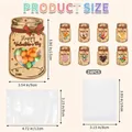 Pack de 24 tarjetas de regalo tarro mason para San Valentín con bolsas y tallas - Estilo de Papel Kraft