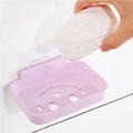 Light purple smiley double-layer draining soap dish with wall-mounted adhesive back - Wall Mounted Single Layer / Nordic Purple
