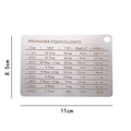 Stainless steel kitchen conversion chart for liquid and dry measurements with hanging hole - Baking Measurement Conversion Chart