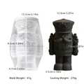 Nutcracker King soldier silicone mold with finished 3D resin figure model - King Figure Ornament Mold