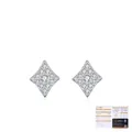 S925 silver rhombic moissanite stud earrings with GRA certificate for men and women - Cube Style