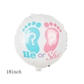 18-inch He or She gender reveal foil balloon with blue and pink baby footprints - 18 Inch Gender Reveal Feet