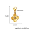 18k gold plated stainless steel clover pendant with a sparkling central zircon stone - Gold Four-Leaf Flower White Zircon Pendant (D152-1)