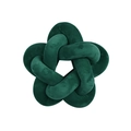 Star-shaped knot throw pillow made of dark green velvet for sofa and bedroom decoration - Dark Green