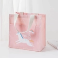Pink canvas tote bag featuring white unicorn print and inspirational slogan on front - Pink Unicorn