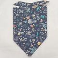Floral pet bandana in navy blue with daisy and bee prints for dogs and cats - L / Pattern 26/Deep Blue Bee Floral