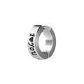 Silver minimalist titanium steel ear cuff with I Love You engraving and heart symbol - Single I Love U / Silver