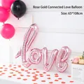 Rose gold script love foil balloon 108cm for romantic engagement party decor - Cursive LOVE Script Rose Gold (2PCS)