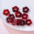 Deep red 19mm acrylic flower charms with marble texture for DIY jewelry making - Dark Red Marbled