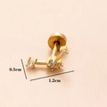 Piercing per cartilagine a stella dorata con micro zirconi di dimensioni 0,5cm x 1,2cm - Oro 10# (Ramo di Stelle)