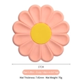 Peach pink daisy silicone heat resistant mat with 17cm diameter and 7.45mm thickness - 17cm / Peach Pink