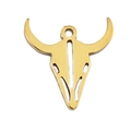 Golden stainless steel bull head skull pendant for DIY jewelry making accessories - Bull Head / Gold