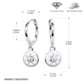 Detailed dimensions of 925 silver star pendant earrings with 5A grade zircon accents - 925 Silver / Silver