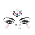 Face gem kit YT-153 featuring acrylic shell stones and rhinestones for artistic makeup - Multicolor Shell Teardrop Style (YT-153)