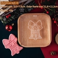 Christmas bell cookie stamp mold set with pink bow bell design for DIY holiday baking - QA1198-Christmas Bell Style D
