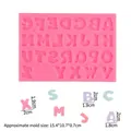 Rosa Silikonform mit 26 englischen Buchstaben und bunten Mustern auf weißem Hintergrund - 2# Alphabet / Rosa