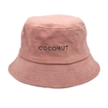 Dettaglio del cappello a secchiello in velluto a coste rosa con ricamo COCONUT - M (56-58cm) / Rosa