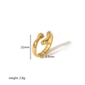Detailed size specifications for 18K gold plated hugging hand ring 21mm height 2.8g - Double Hands Hugging Style (TR4178) / Gold