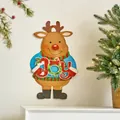 Decorazione da parete renna di Natale con scritta JOY e naso glitterato 40x25cm - Renna di Natale