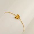 Elegant gold letter W pendant bracelet with high-polish finish on a minimalist fine chain - Letter W