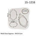 White silicone mold for vintage relief photo frames and floral cake decorations - No.4 Combined Frames / Gray