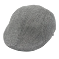 British style grey textured flat cap for men with premium vintage woven fabric design - One Size(Adjustable) / Light Gray