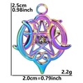 Rainbow star and crescent moon pendant with detailed size and weight measurements - Pendant / Colorful