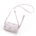 Mini canvas telefoontasje in grijs met roze ritsen en schattige kattenpatronen - Beige Kat Crossbody