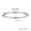 Silver stainless steel bangle dimensions showing 6.5cm inner diameter and 0.5cm width - 5*65mm / Steel