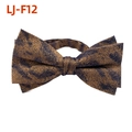 Men's dual-layer jacquard bowtie featuring unique gold and navy blue metallic patterns - Bronze Blue Mottled Texture