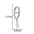 Silver G23 titanium cartilage hoop with zircon marquise pendant, 8mm diameter - Marquise Pendant Style (T2547-7# Silver)