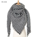 Classic black and white houndstooth cashmere shawl with fringe trim details - 140x140cm / 31# Houndstooth Black White