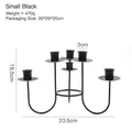5-arm black wrought iron candelabra for wedding and dining table centerpieces - Small (5-Arm) / Black