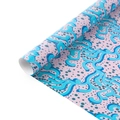 Pink wrapping paper with abstract blue fluid waves and grey dots for Valentine's gifts - Light Blue Vine
