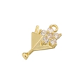 Macro view of a gold cocktail glass pendant with sparkling clear zircon flower details - VD1540 Gold (Cocktail Glass)