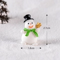 Miniature resin snowman figurine with black hat and golden bell, height 2.7cm width 1.8cm - Gold Style 8 Snowman