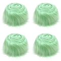 Vier rollen muntgroen imitatiebont voor doe-het-zelf handwerk en decoratie - Basis 5CM*1,5M / Fruitgroen
