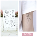 Waterproof temporary tattoo RC-786 featuring lotus and moon patterns on skin - RC-786 Lotus Moon